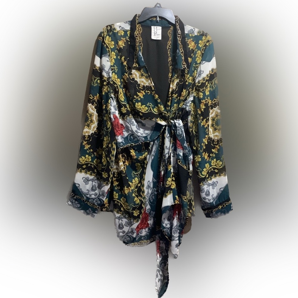 Sheer Wrap / Button Blouse - 2XL